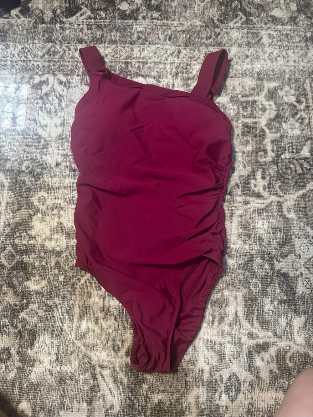 Aqua Green Berry-Red One-Piece Swimsuit